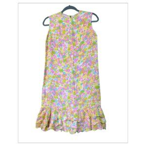 Gently Worn Floral Drop Waist Summer Dress Size M (BB0623)